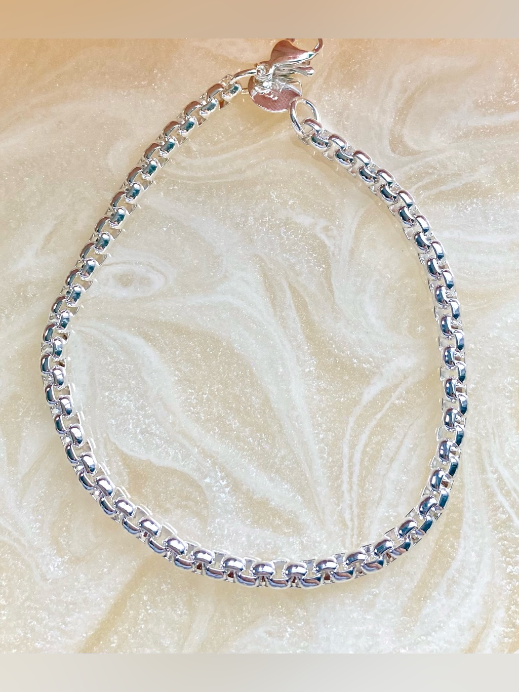 Silver Box Link Bracelet Silver Silver Box Link Bracelet Silver